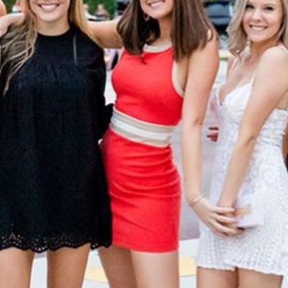 F21 Orange Body Con Dress - Picture 1 of 2